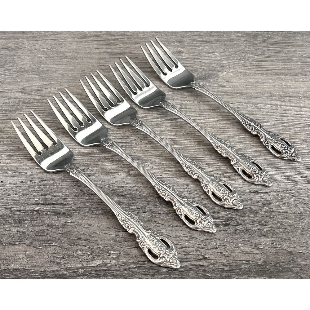 Onieda RENOIR PEMBROOKE Salad Forks Set of 5‎ Stainless Made In USA